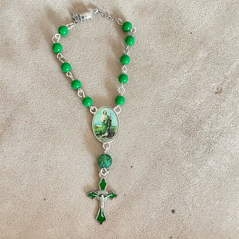 Elegant st jude car rosary